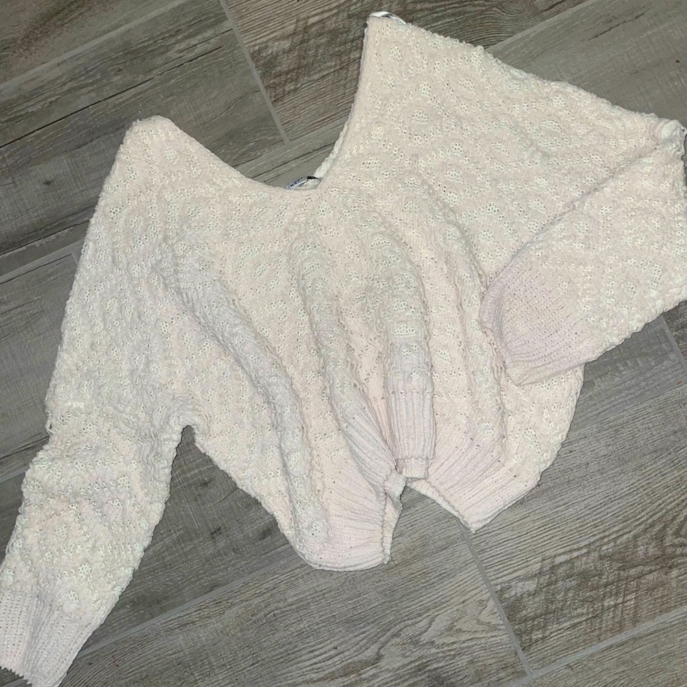 Cropped lined sweater